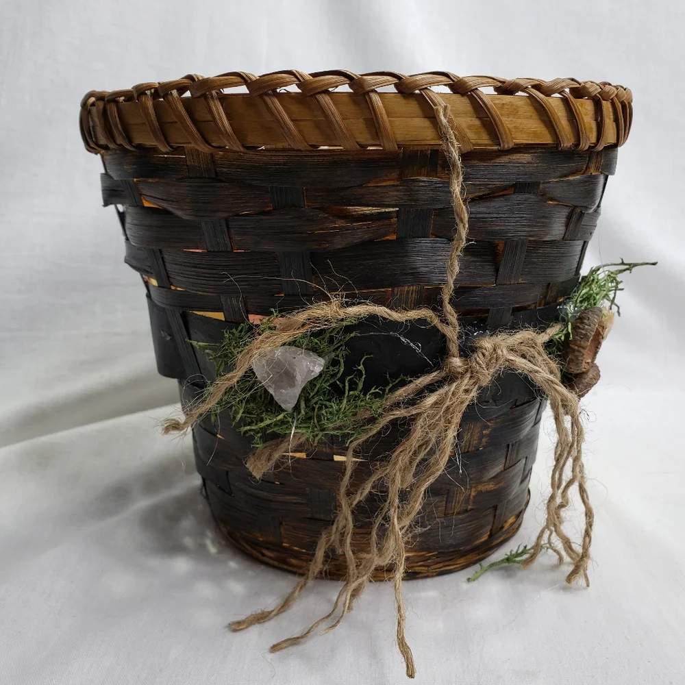 Handmade Woodland Woven Wicker Basket Planter